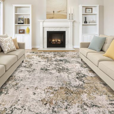 Area Rugs for Living Room: 10x14 Abstract Washable Rug Large Soft Stain Resistant Non-Slip Backing for Bedroom Dining Room Indoor Home Office Carpet for Kids Pet Friendly Families - Dark Brown Dark Brown 10' x 14'