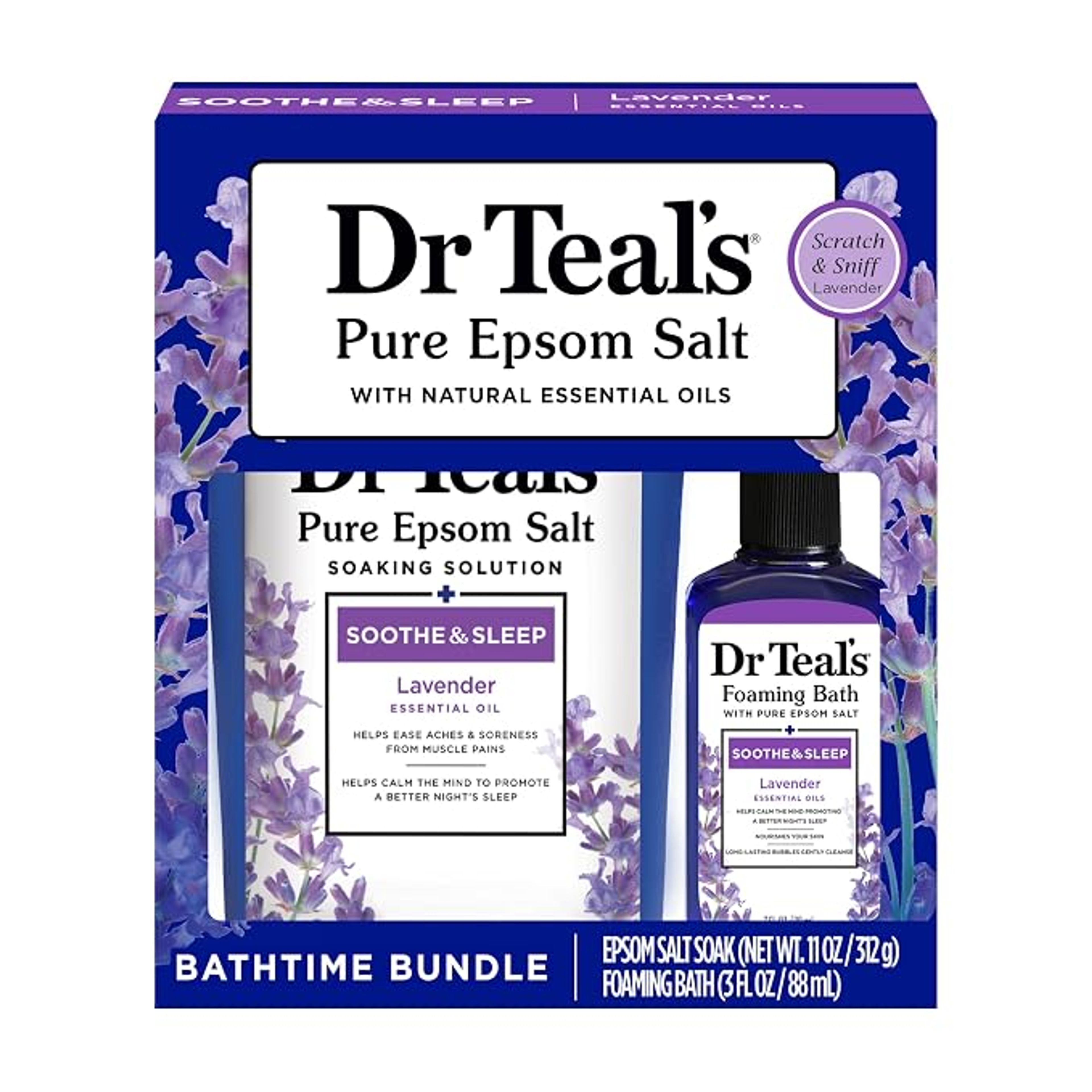 Dr Teal's Lavender Epsom Salt & Foaming Bath Set