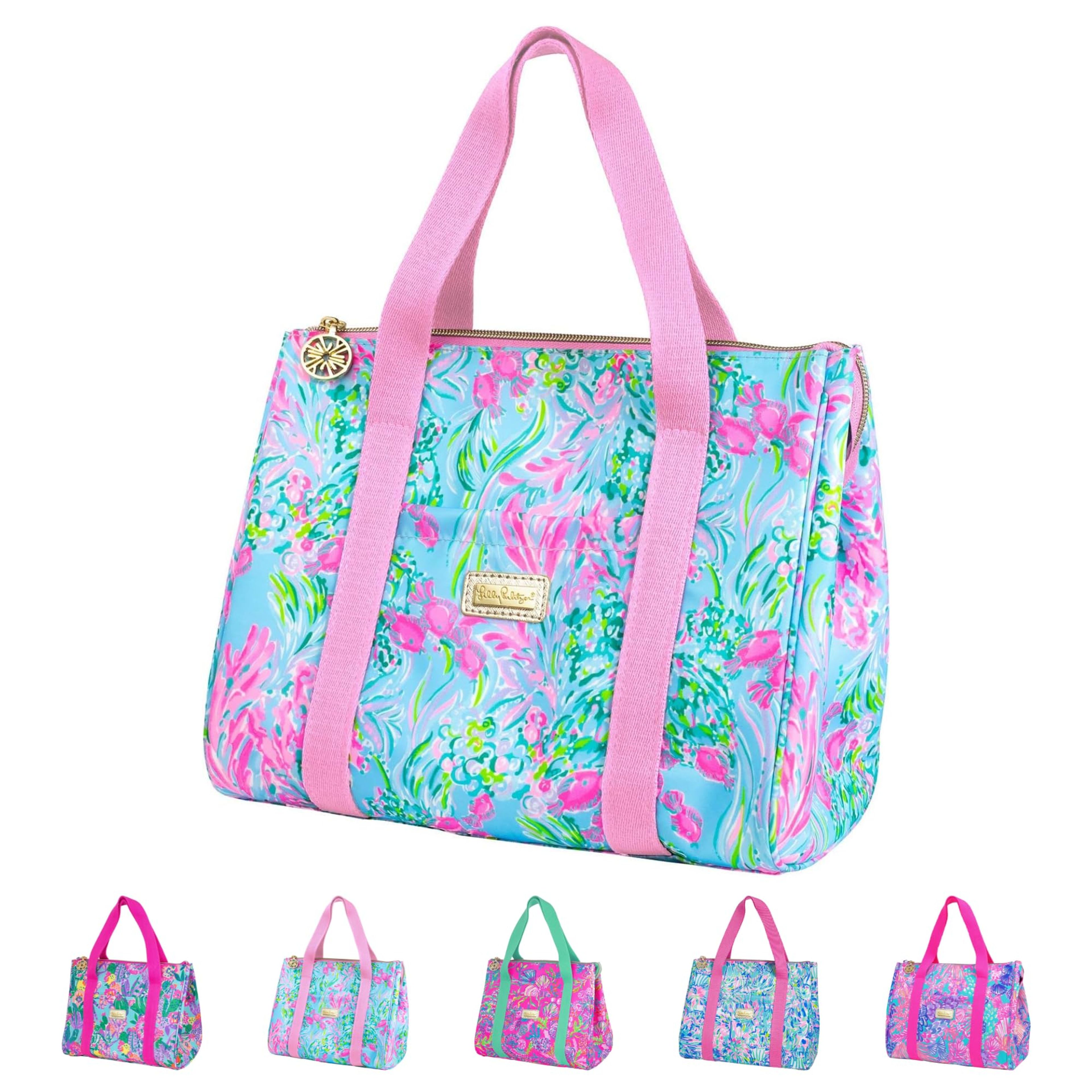 Lilly Pulitzer Insulated Lunch Tote Bag for Women - Best Fishes Blue