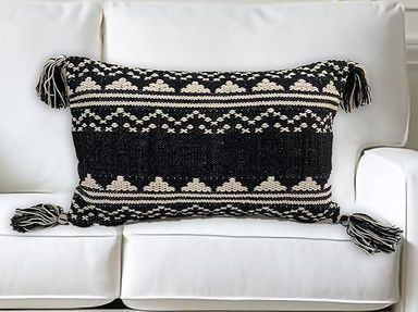 Amazon.com: Nature4u Boho Handloom Throw Pillow Covers for Couch, 12 x 20 Inch Cotton Hand-Woven Tufted Decorative Pillows Covers Bedroom Living Room, Farmhouse with Tassels : Home & Kitchen