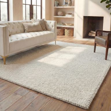 SAFAVIEH Area Rug 9x12 - Natura Collection - Large - Ivory, Handmade Wool Blend, Textured Design, Ideal for Living Room, Bedroom, Dining Space (NAT620A) 9' x 12' (Rectangular) Ivory