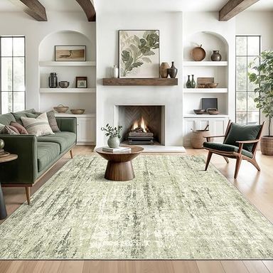 Amazon.com: Valenrug Washable Rug - Stain Resistant Area Rugs for Living Room, Non Slip Backing Printed Rugs for Bedroom, Folable Machine Washable Area Rug(Green,8'x10') : Home & Kitchen