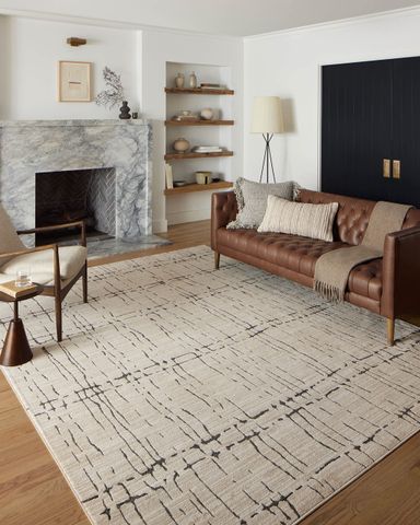 Loloi Darby Collection DAR-06 Sand/Dk. Grey 9'-2" x 13' Area Rug Sand / Dk. Grey 9'2" x 13' (Rectangular)