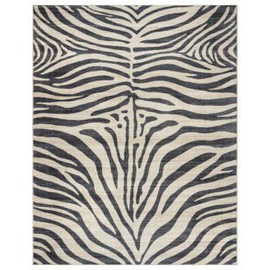 Gertmenian Indoor Boho Area Rug - 8x10 Large, Non Slip, Super Strong, Ideal for High Traffic Areas in Bedroom, Living Room, Kitchen - Zebra, Black, White, 28536 Zebra, Black/White 7'10" x 10' (Large)