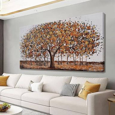Amazon.com: Suconvng Canvas Art Wall Decor Gold Nature Tree Of Life Abstract Canvas Painting Textured Picture Modern Wall Art Landscape Artwork Wall Art For Living Room Bedroom Office Home Wall Decor 24"X48": Posters & Prints