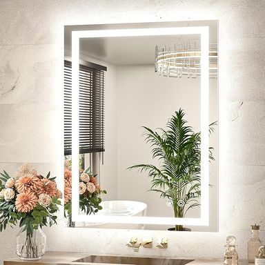 Amazon.com: TETOTE LED Bathroom Mirror with Lights 28 x 36 Frontlit and Backlit Light up Mirror, Brighter Lighted Bathroom Mirror for Wall, 3-Color Anti Fog Mirror, Waterproof, Shatterproof Tempered Glass : Home & Kitchen