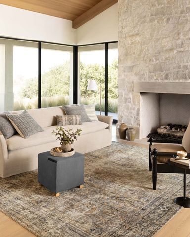 Loloi Amber Lewis Morgan Collection MOG-01 Sunset/Ink 7'-3" x 9'-3" 38" Thick Area Rug feat. CloudPile, Neutral, Room Décor, Vintage Inspired, Livingroom, Bedroom, Dining Area Sunset / Ink 7'3" x 9'3" (Rectangular)