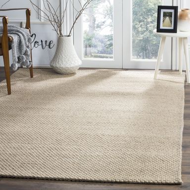 SAFAVIEH Area Rug 8x10 - Natura Collection - Large - Beige, Handmade Wool, Ideal for Living Room, Bedroom, Dining Space (NAT801B) 8' x 10' (Rectangular) Beige