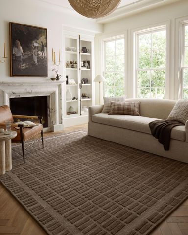 Loloi Chris Loves Julia Bradley Collection, Cocoa & Cocoa, 8'-6" x 11'-6" Area Rug – Classic Striped Area Rugs for Living Room, Bedroom, Entryway & Hallway, High Traffic Area Home Decor Rug
