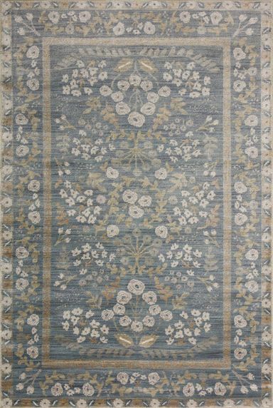 Loloi Rifle Paper Co Fiore Slate/Sage 2'-7" x 4' Accent Rug Slate / Sage 2'7" x 4' (Rectangular)