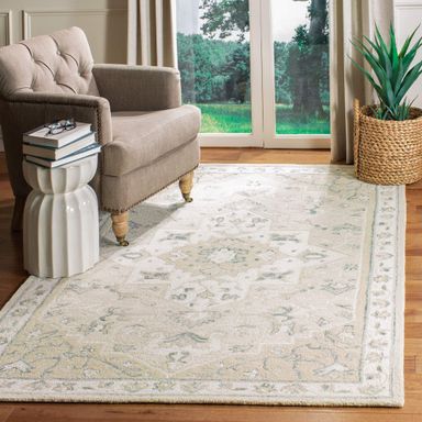 SAFAVIEH Micro-Loop Collection 10' x 14' BeigeIvory MLP505B Handmade Medallion Premium Wool Living Room Dining Bedroom Area Rug Rectangular Beige/Ivory 10' x 14' (Rectangular)