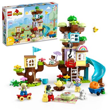 LEGO DUPLO 3in1 Tree House 10993 Creative Building Toy for Toddlers, Includes 8 Figures for Teaching Social Skills, Playing Together and Group Play, Great Birthday Gift for Kids Standard Packaging