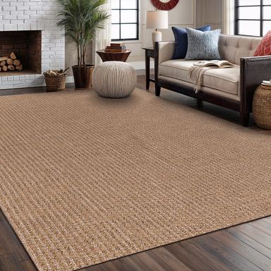 Easy Jute Rug 4x6 Indoor Outdoor Natural Rugs Solid Fiber Rug Woven Area Rug Boho Easy Clean Inside Carpet for Living Room Bedroom Dining Room Hallway or Outdoor Patio Porch (4 X 6 Natural) Natural/Beige Solid 4' x 6' (Rectangular)