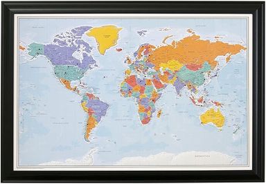Amazon.com: Push Pin Travel Maps - Blue Oceans World Push Pin Travel Map with Black Frame- 27.5" x 39.5" - 8 Handcrafted Frame Options - Made in USA - Ideal for Adventurous Travelers: Posters & Prints