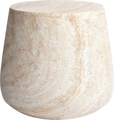 Amazon.com: Empire Art Direct Barrel Travertine Stone Finish Italian Design MgO Side Accent Table, Living Room, Bedroom & Office, 18.8"x18.8"x16.1" : Home & Kitchen