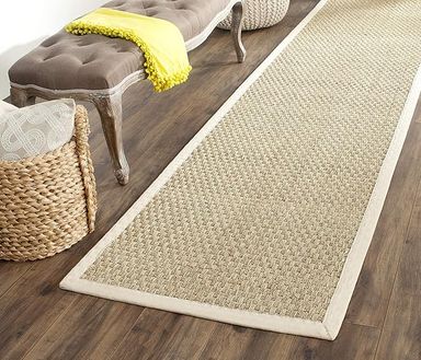 Amazon.com: SAFAVIEH Natural Fiber Collection Area Rug - 7' Square, Natural & Ivory, Border Basketweave Seagrass Design, Easy Care, Ideal for High Traffic Areas in Living Room, Bedroom (NF114J) : Home & Kitchen