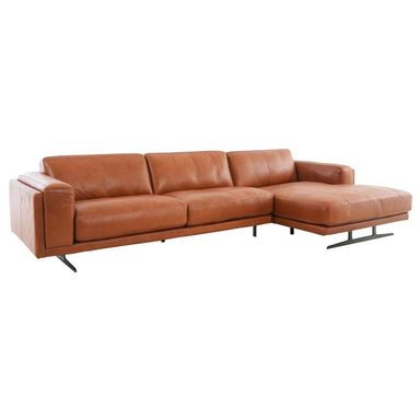 Symphony Leather Sofa w/Right Chaise