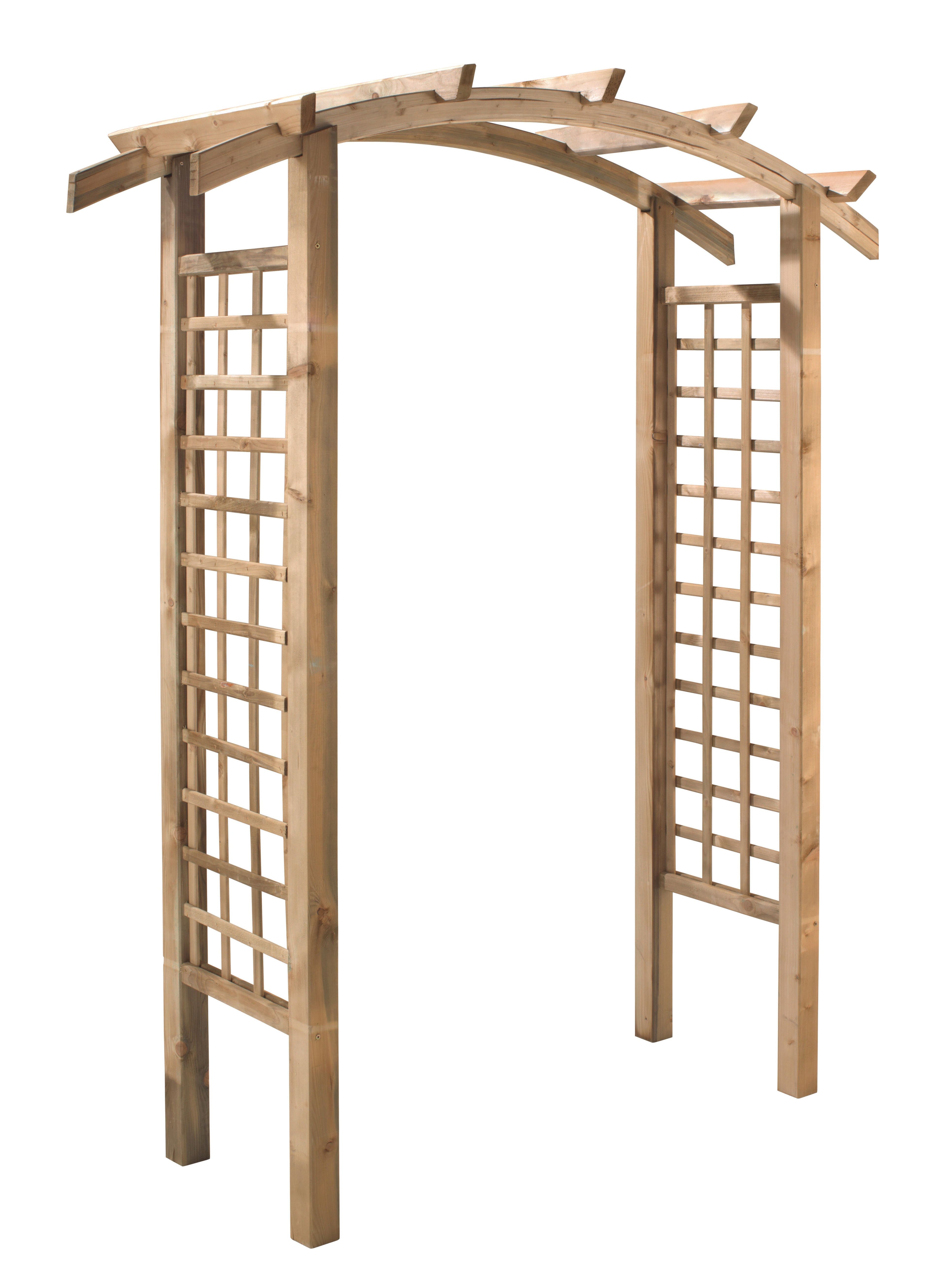 Pérgola Madera Pino Marrón para Plantas Trepadoras 126x54x225 cm