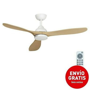 Arte confort Ventilador de techo Kenia (Roble blanco, 132 cm, 34 W, Blanco cálido) | BAUHAUS