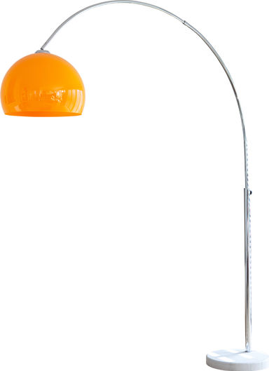 SalesFever Bogenlampe 208 cm | höhenverstellbar | Ø Lampenschirm 40 cm | echter