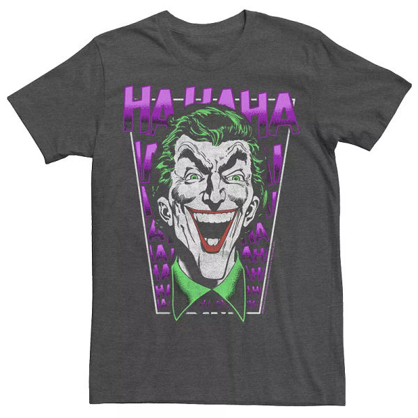 Men's DC Comics The Joker HAHAHA Big Face Tee, 