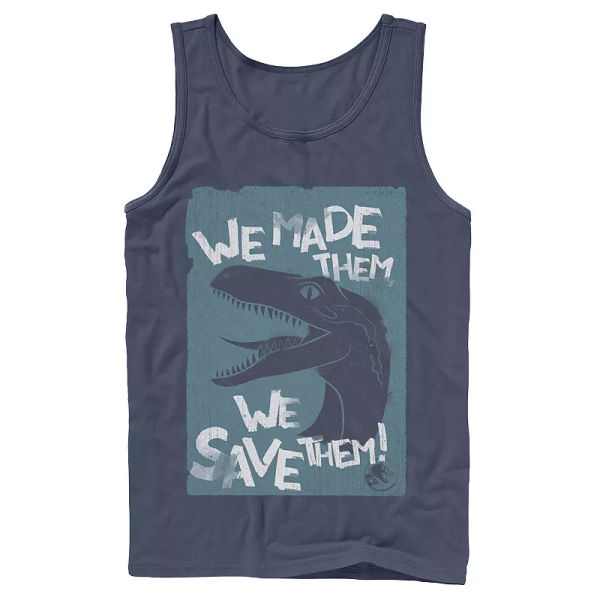 Men's Jurassic World Two We Made Them We Save Them Tank Top, 