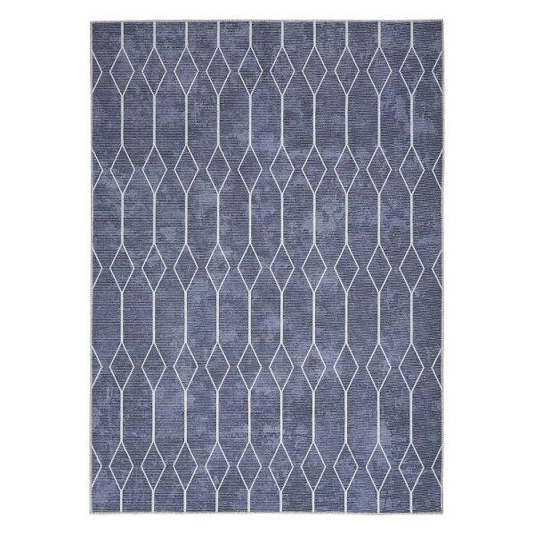 Nourison New Concept Modern Geometric Washable Indoor Area Area Rug, Blue