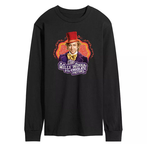 Men's Willy Wonka Long Sleeve Graphic Tee, 