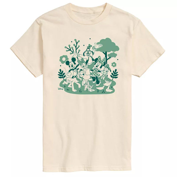 Disney's Mickey Mouse & Friends Men's Green Character Group Graphic Tee, 