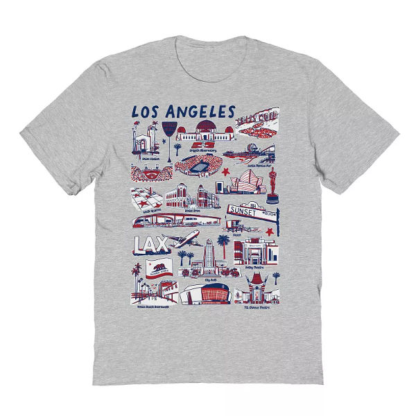 Men's Gray Los Angeles Graphic Tee, Adult Unisex, 
