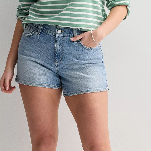 Women's Sonoma Goods For Life® Curvy Mid Rise Denim Shorts, 