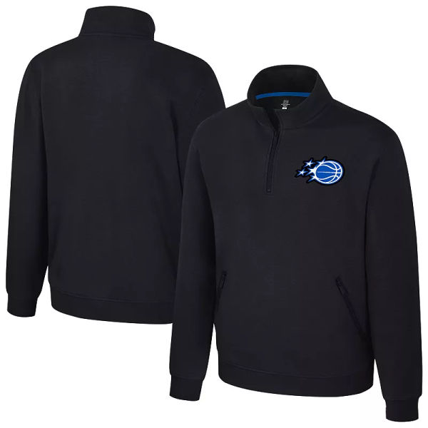 Unisex Stadium Essentials Black Orlando Magic Varsity Trainer Quarter-Zip Pullover, Adult Unisex, 