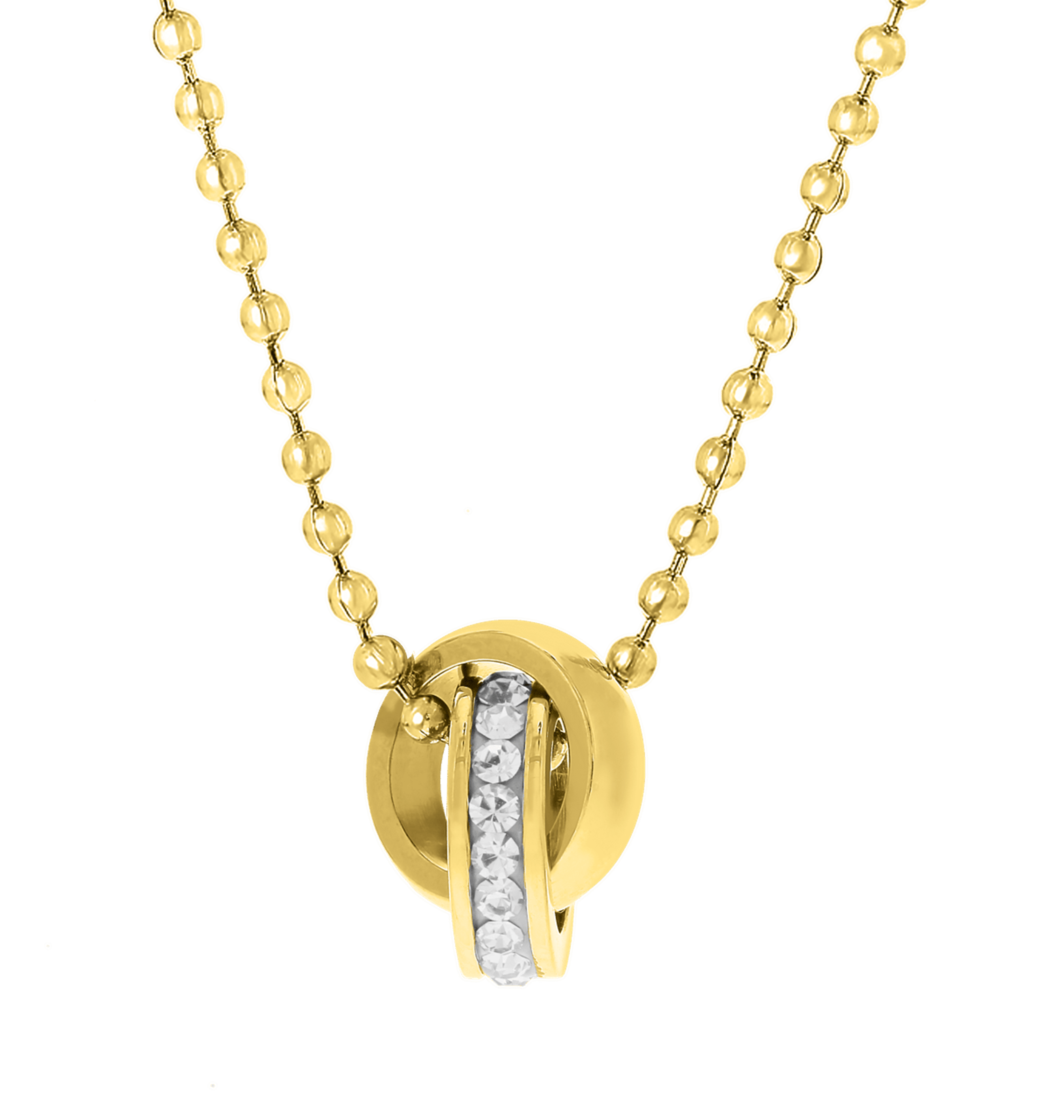 Goldplated Kinderketting met Kristal Hanger voor Meisjes