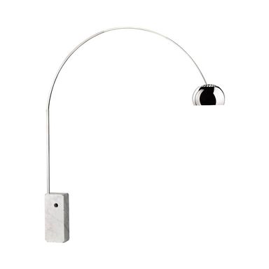 Lampadaire Arco Flos - Acier/Marbre blanc | Made in Design