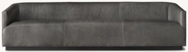 1950s Italian Leather Shelter Arm Sofa