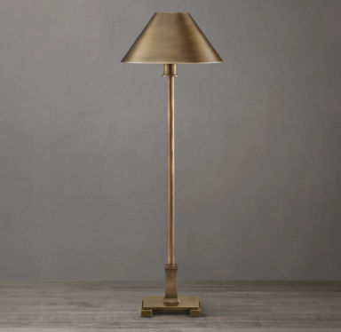 Petite Candlestick Metal Shade Table Lamp