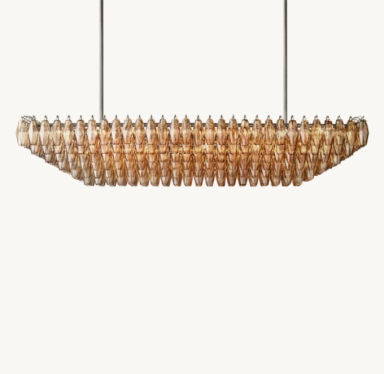 Chiara Smoke Glass Tiered Rectangular Chandelier 74"