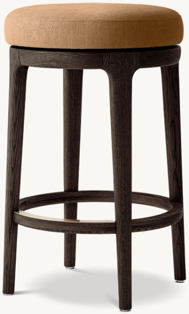 Ligné Backless Swivel Fabric Bar & Counter Stool