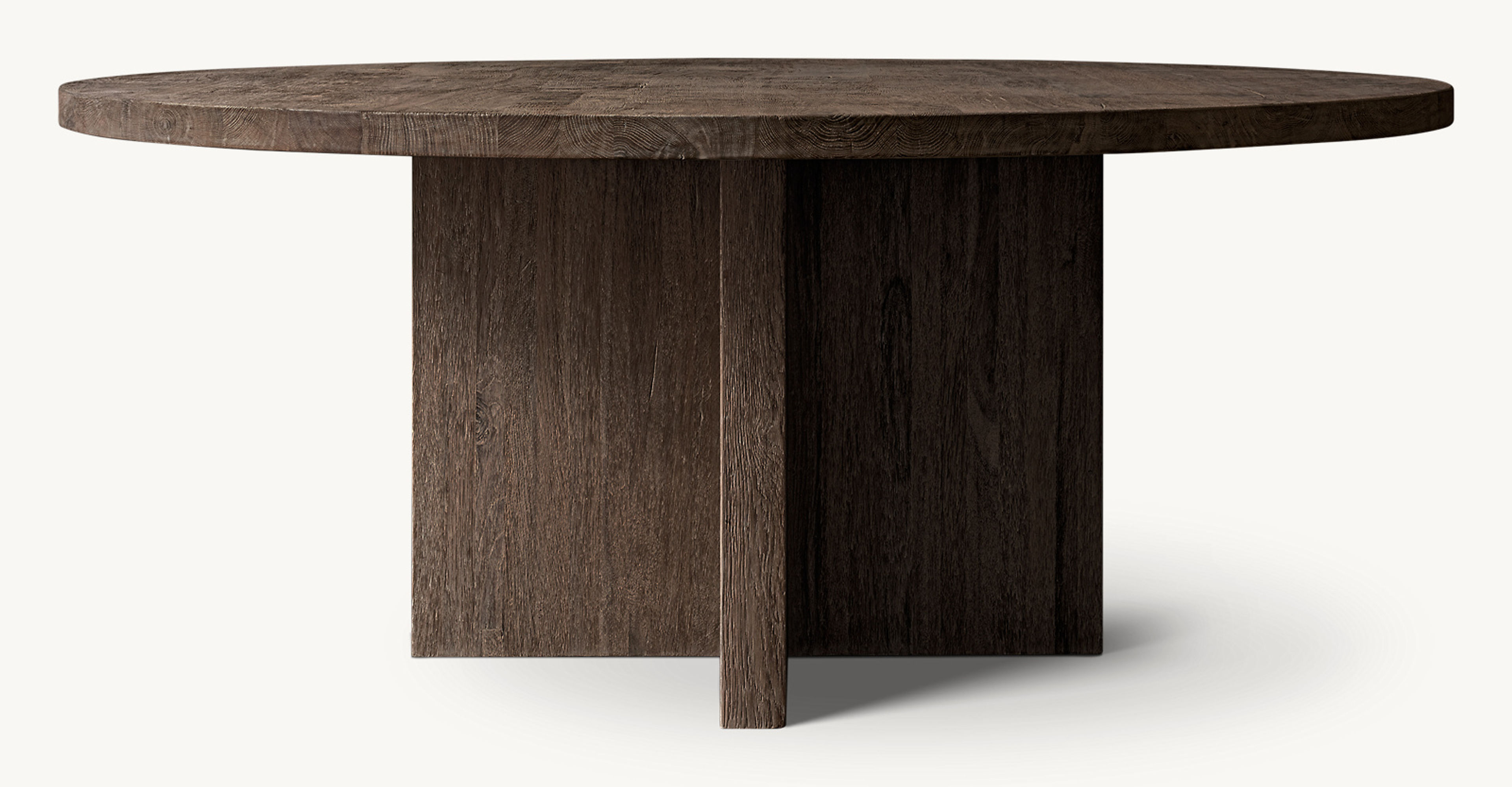 Drifted Reclaimed Oak Round Dining Table - Rustic Handcrafted