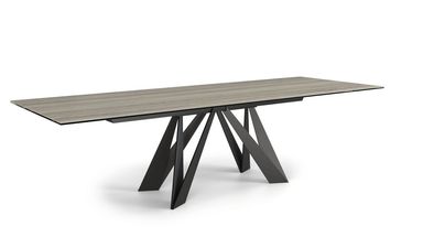 CIGALE | table de repas avec allonges - travertino grigio