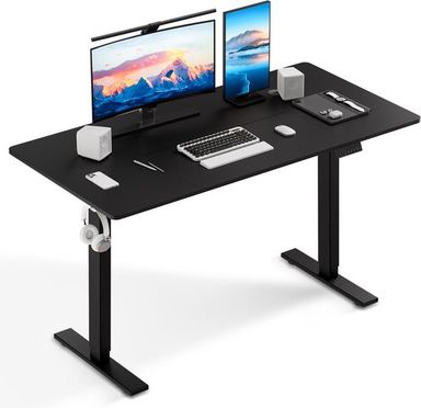 Zit-sta bureau 160 x 80 cm, Elektrisch in hoogte verstelbaar bureau, met geheugenfunctie en anti-botsingstechnologie, Stevig en Duurzaam, Stille Motor, Hoogte 70-117cm