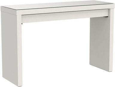 Elegante luxe kaptafel – moderne witte kaptafel met glazen blad, grote lade en veel opbergruimte – 120 x 41 x 78 cm HomeByNicole