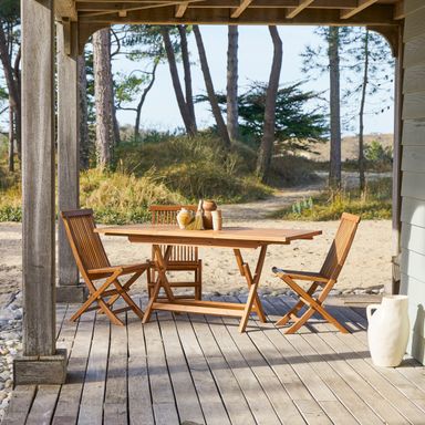 Capri - Table de jardin extensible pliante en acacia massif 4-6 pers.