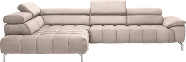 Beldomo Style ECKSOFA in Chenille Creme, Naturfarben 222/323 cm
