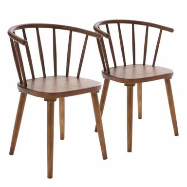Set di 2 sedie in legno di olmo marrone