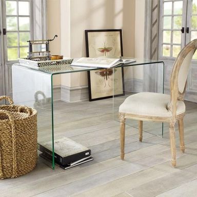 Curvo tempered glass desk - Mikaza Meubles modernes Montreal Modern furniture Ottawa.