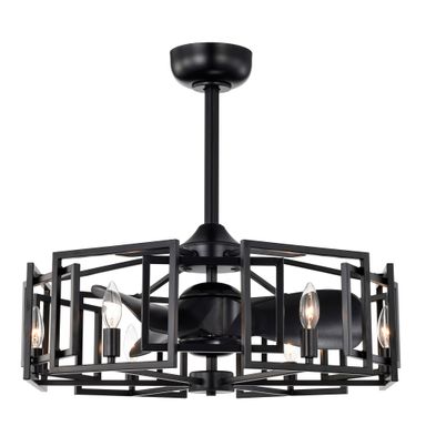 Home Accessories Inc 27-in Matte Black with Fandelier Ceiling Fan With Light 3 -Blade