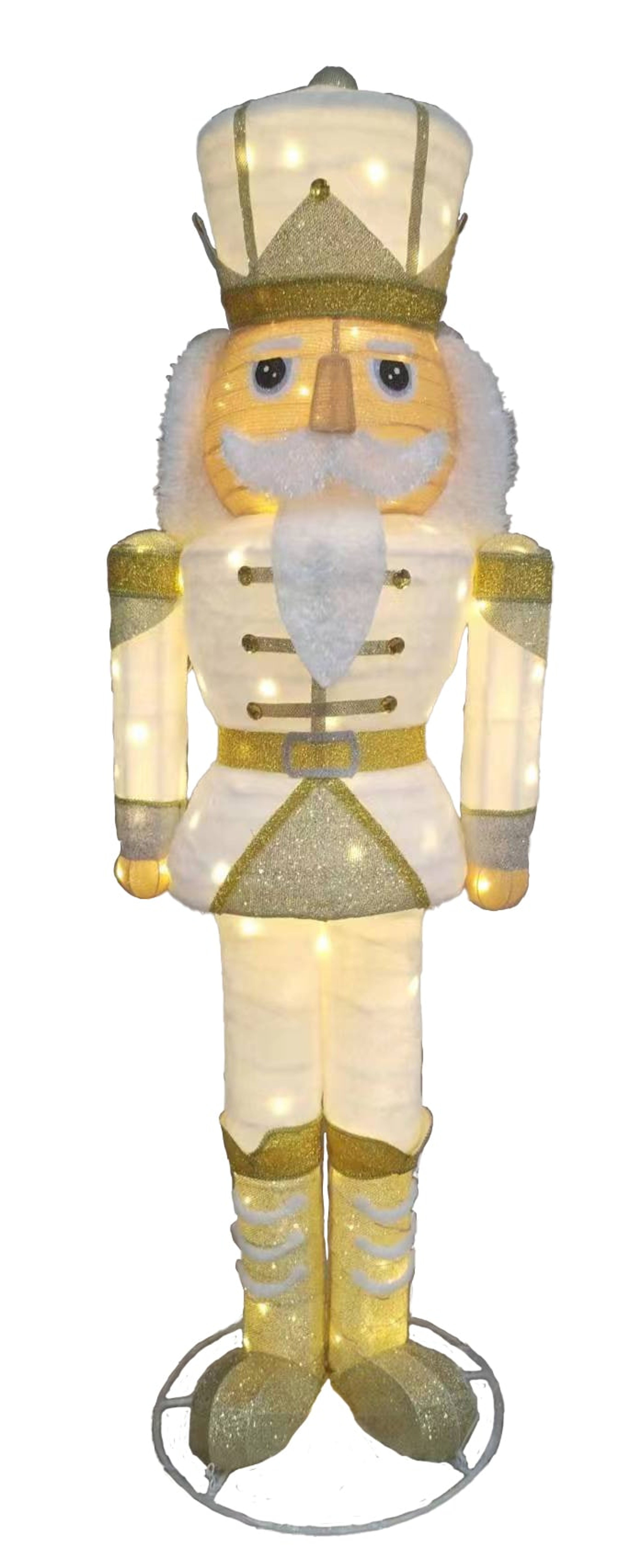 72-Inch Holiday Living Nutcracker Yard Decoration with White LED Lights
