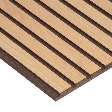 1/2-in x 8-5/8-in x 8-ft Finished Warm Oak MDF Shiplap Fluted Wall Plank