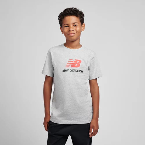 New Balance Kids' Jersey Stacked Logo T-Shirt - Grey (Size 123)